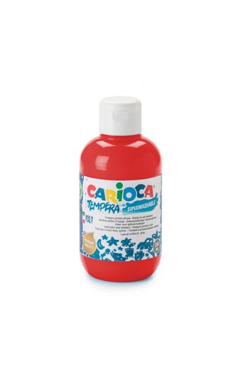 CARIOCA Tempera Guaj Boya Süper Yıkanabilir 250 Ml Kırmızı