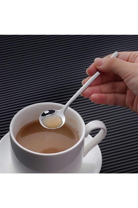 Trend Dünyam 6'lı Silver Çay Kaşığı Kahve Dondurma Tatlı Kek Şeker Kaşık Seti