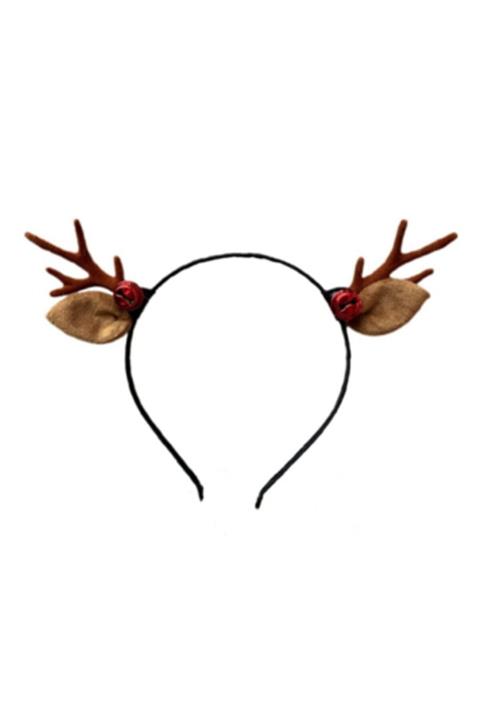 COMPANERO SHOP Kırmızı Kadife Boynuzlu Yılbaşı Taç