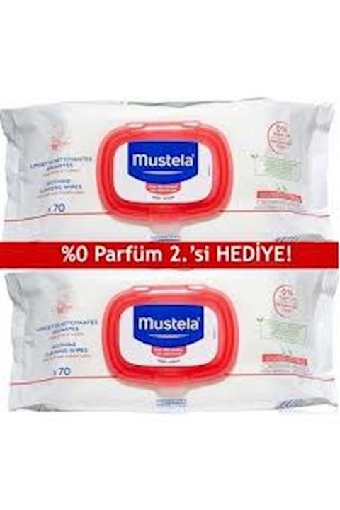 Mustela Hassas Ciltler Için Mendil 70+70 2 Li Duo Paket