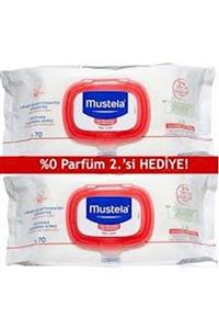 Mustela Hassas Ciltler Için Mendil 70+70 2 Li Duo Paket