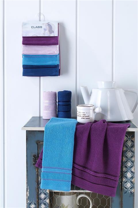 Class Mor Pembe Lacivert Mavi 4'lü Mutfak Havlusu 30x30 Cm