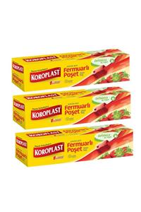 Koroplast Fermuarlı Baskılı Poşet Büyük Boy 26 X 28 Cm 3lü Paket