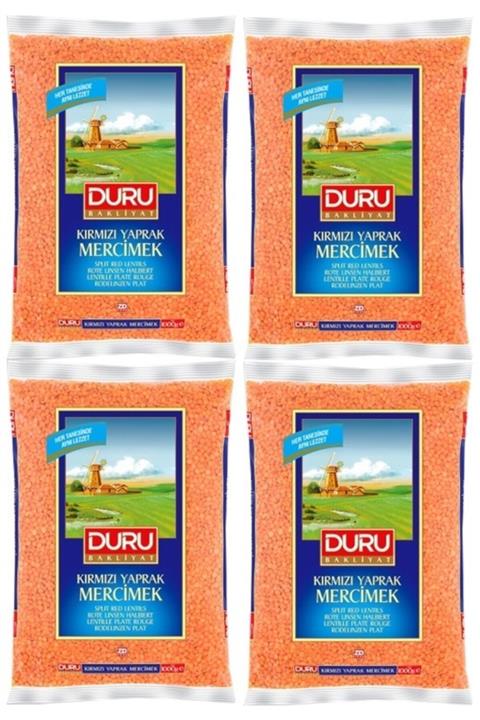 Duru Kırmızı Yaprak Mercimek 1 Kg X 4 Adet