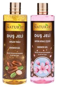 Ilgaz Naturix Organix Organik Japon Kirazı Duş Jeli 400 Ml + Kadifemsi Ten Nemlendirici Argan Oil Duş Jeli 400 Ml Set