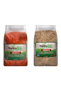 Happy Life Happylife Organik Kırmızı Mercimek 1000 Gr - Happylife Organik Yeşil Mercimek 1000 Gr (2 Li Set)