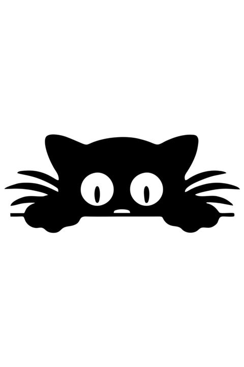 Quart Aksesuar 20 X 8 Cm Bagajdan Bakan Kedi Oto Sticker Araba Cam Sticker Siyah