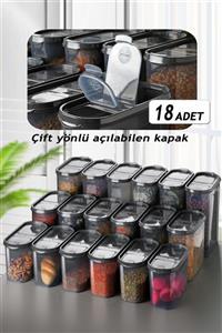 Kitchen Life 18'li Çift Kapaklı Oval Erzak Saklama Kabı Seti (2,8lt = 6ad. , 2lt = 6ad. , 1,4lt = 6ad. )