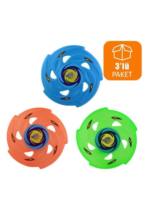 ZUBİZUBİ Frizbi Fırlatma Diski Plaj Kumsal Oyuncağı 24 Cm 3 Lü Paket