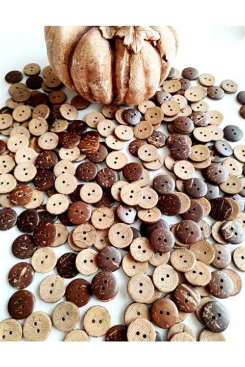 canan dizayn Ahşap Cocanat Düğme 20'li Paket 18 Mm