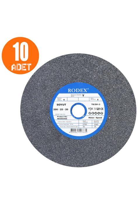 Badem10 10 Adet Taşlama Bıçak Bileme Taşı Taş Motoru Zımpara Taşı 200x25x20 Mm - 36 Kum