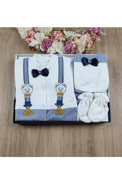 nevrankids Yeni Doğan Papyonlu 5li Hastane Çıkışı Zıbın Seti