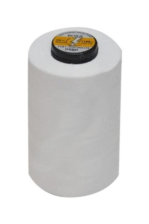 Bora Dikiş Ipi 5000 Metre Makara Siyah Beyaz Düğme Dikme Onarma Ipi