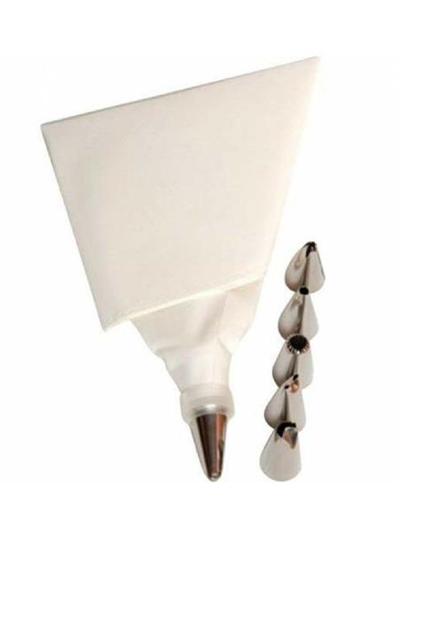 QNİAY Qnykitchen 6 Parça Krema Sıkma Torbası Paslanmaz Çelik Uç Kek Süsleme Aparatı