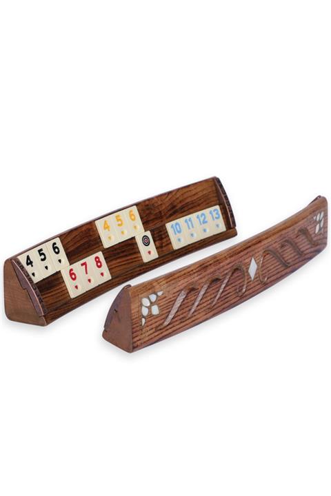 Pusula Oyun Doğal Ahşap Oymalı Beyaz Sedef Işlemeli Oval Okey Takımı Sagrada Oyun Seti