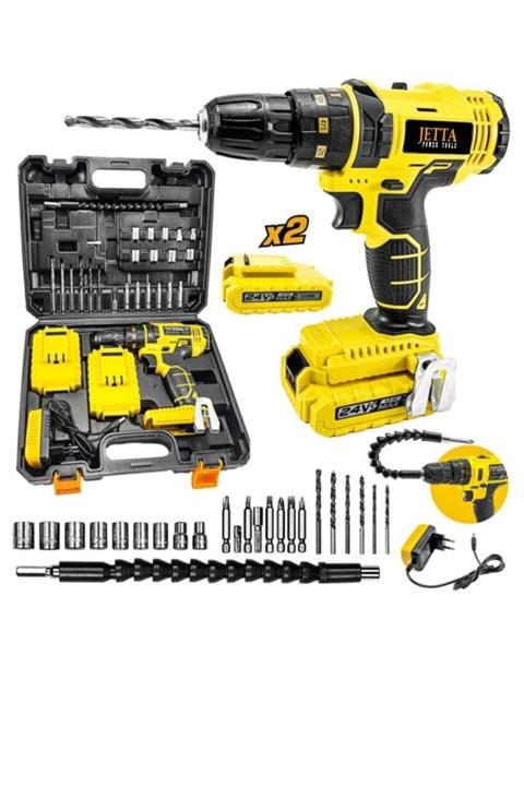 Jetta Power Tools Profesional-24w Darbeli Metal Şanzıman Şarjlı Matkap Setli