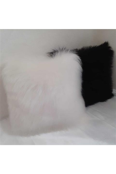 Pullu yastık design 2 li Uzun Tüylü Yastık Kılıfı