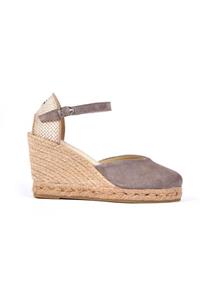 Su Espadril Espadril Sophia Vizon Dolgu Topuk Gerçek Süet Ayakkabı