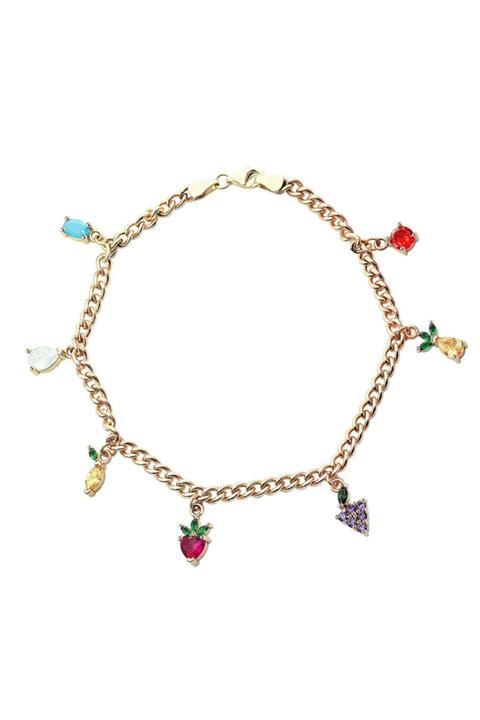 Lilarote Pırlanta Meyve Sepeti 3 mm Hal Hal Altın Bileklik