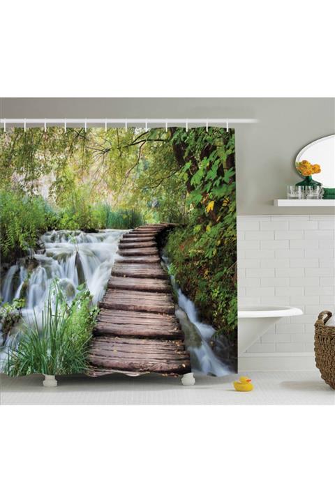 Orange Venue Doğa Duş Perdesi Ormanın Içindeki Çağlayan Manzaralı Rengirenk