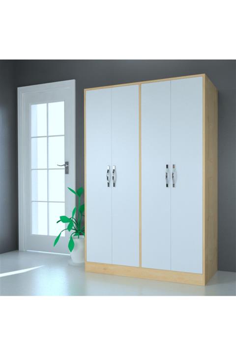 MOBİLİQUE Dört Kapaklı 2 Asklı 124 cm Gardrop