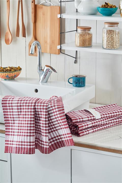 LindaShances Bordo Mutfak Peçetesi Seti  4'lü