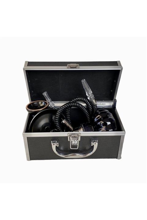 GÇM Lüks Çantalı Taşınabilir Hediyelik Nargile Seti 25 Cm .