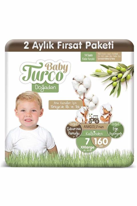 Baby Turco Doğadan 7 Numara Xxlarge 160 Adet