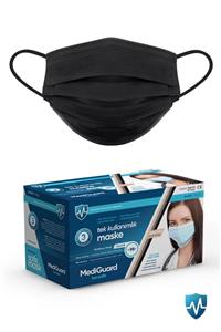 MediGuard Telli Cerrahi Siyah Maske 50 Adet