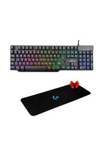 Lunatic Owner Semi Mekanik Rgb Aydınlatmalı Metal Gaming Oyuncu Klavyesi Logitech 70x30 Gaming Mousepad