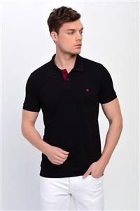 DYNAMO Erkek Siyah Polo Yaka Likralı T-shirt T621