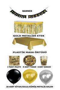 ÖFN Aksesuar Doğum Günü Seti Siyah/gümüş/gold