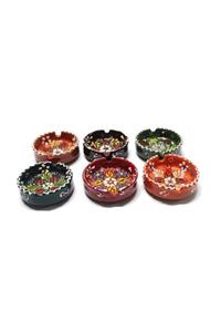 İlbay Çini Takı 8 Cm Dantel Desen 6 Lı Çini Küllük Takımı