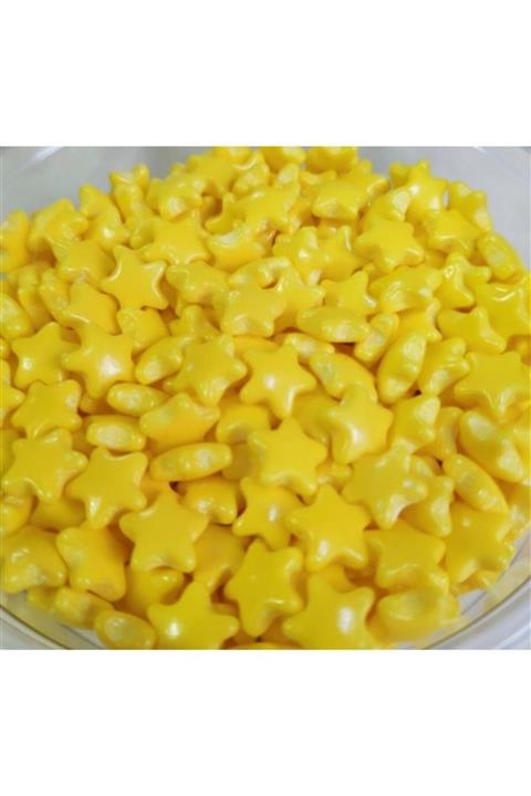 Adana Pasta Malzemeleri Renkli Şeker Yıldız Sarı 100 Gr