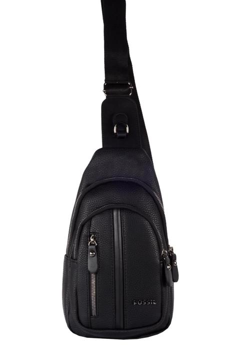 Fossil Deri Çapraz Göğüs Ve Omuz Çantası Body Bag 2023 Siyah