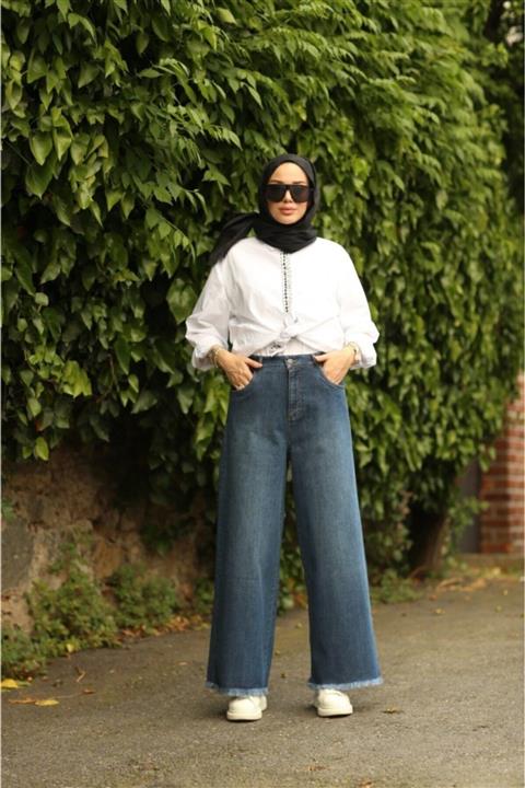 Neways Bol Paça Pantolon Lacivert 1130