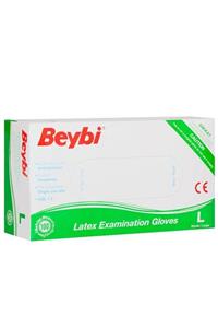 Beybi Latex Pudralı Muayene Eldiveni Lateks 100'lü (l) Large