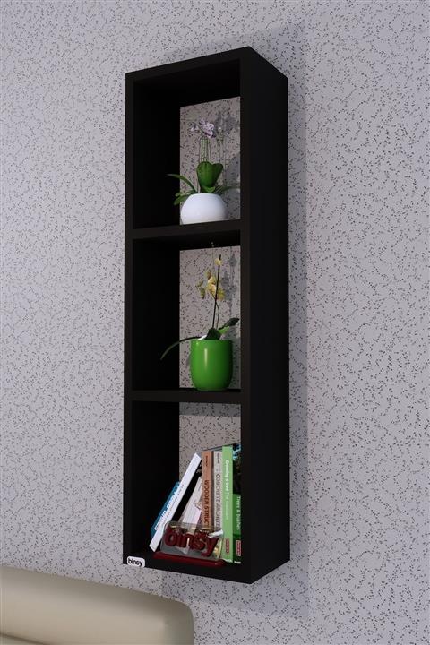 Binsy Miray Dikey Raf Kitaplık Siyah