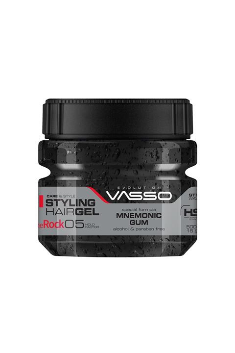 Vasso Men Ekstra Güçlü Tutuşlu Hafızalı Saç Jölesi - Vasso The Rock Ultra Hold Şekillendirici Gum Jel 500 ml