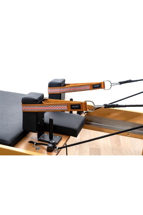 RAINBO Reformer Pilates Için Desenli Double Straps Ikili Elcik Metal Halkalı Model