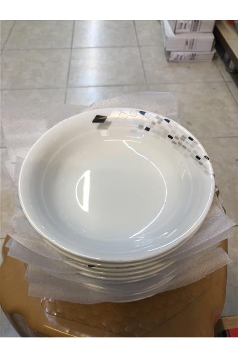 Güral Porselen Güral 17cm Çukur Tabak Desenli 6lı