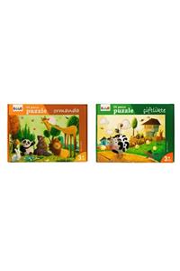 Eolo Yer Puzzle 24 Parça 2 Li Set - Ormanda Ve Çiftlikte