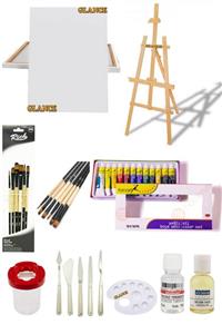 GLANCE Kayın Şövale Seti Fanart Academy Yağlı Boya 12x12 Ml Set