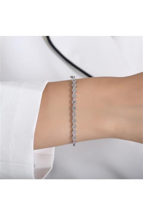 Ice Diamond Baget Pırlanta Zarif Tasarım Kelepçe