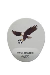 Güngörür Beşiktaş Kara Kartal Taraftar Ergonomik Silikon Bileklikli Mouse Pad 24x21 cm