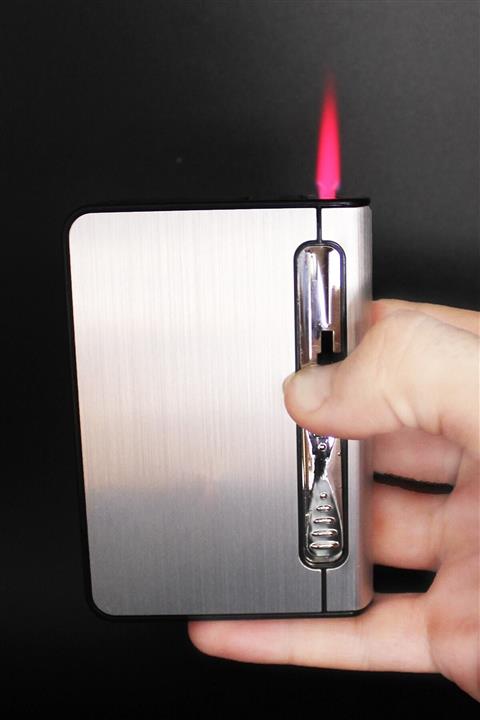 pazarshops Bay Kadın Hediyelik Jet Gazlı Şarjlı Çekmeli Çakmak Sigara Tabakası Kutulu