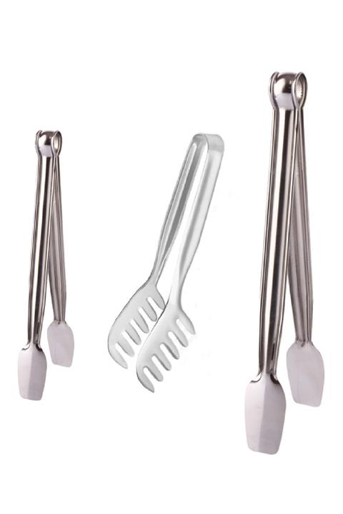 ZUZU MADE Izgara Servis Maşa Seti - Küçük Maşa, Büyük Maşa, Makarna Maşası