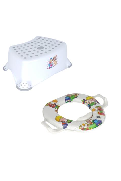 incirop Bebek Tutmalı Klozet Oturağı Tek Basamaklı Tabure 2'li Set