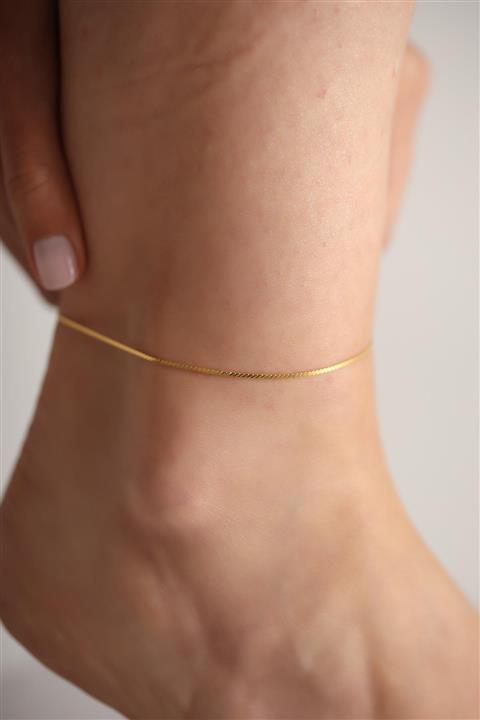 İzla Design Tilki Kuyruğu Model Altın Kaplama Gümüş İtalyan Halhal