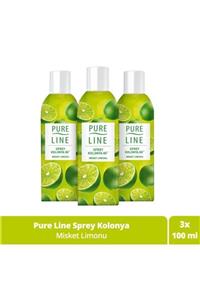 Pure Line Misket Limonu 80 ° Sprey Kolonya 100 Ml 3 Adet